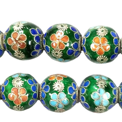 ENAMEL ROUND 16MM GREEN